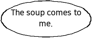 The soup comes to me.